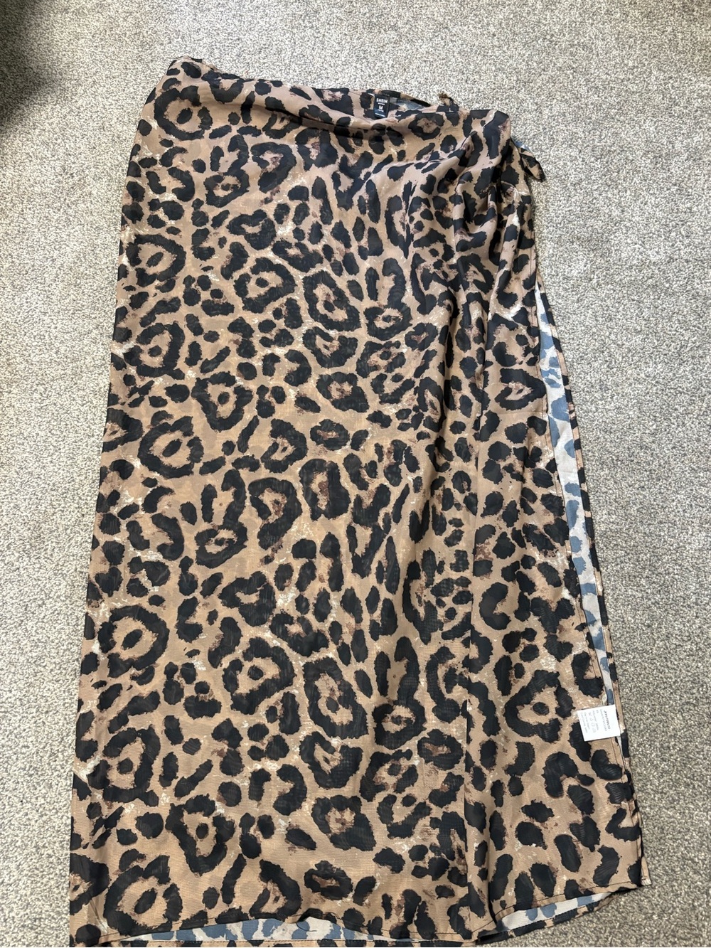 SHEIN Leopard Print Swim Sarong in Brown and Black
